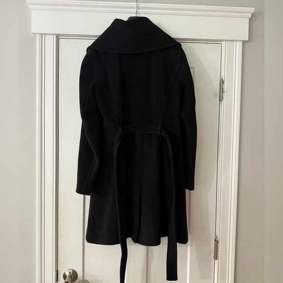 Coach Black Wool/Mohair Blend Belted Peacoat - Picture 4 of 7